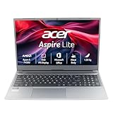 acer Aspire Lite, AMD Ryzen 5 7430U Processor,Office 2024 + M365 Basic, 16 GB RAM, 512 GB SSD, Full HD, 15.6'/39.62 cm, Windows 11 Home, Steel Grey, 1.59 kg, AL15-41, Thin and Light Laptop