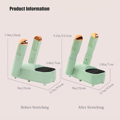 Laarzendroger voor werklaarzen, laarzendroger, handschoendroger, laarzenwarmers/droger, multifunctionele opvouwbare timerdroger, intrekbare luchtuitlaat, slim paneel - voor werklaarzen, green - Image 8