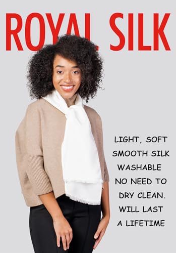 Dashing White Silk Aviator Scarf Pure 100% Silk – 8” x 60”3