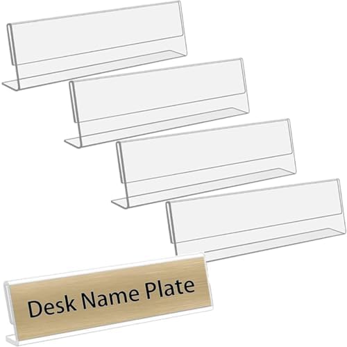 Acrylic Name Plate Holder for Office Wall Table Door Desk Clear Name Plate Stand Sign Holder organizor Table Top 10 X 3 INCH - Pack of 4-image-2