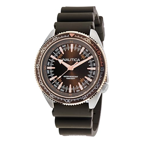 Image of Nautica Vintage Men Brown Round Dial Analog Watch - NAPNVF302