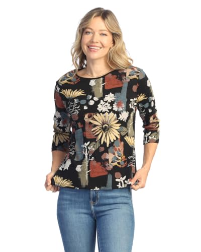 Jess & Jane Women's Golden Abstract Top - 14-2042