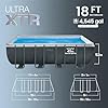 INTEX Ultra XTR 18 ft x 9 ft 52 in Above Ground Pool Set, Rectangular Swimming Pool with Steel Frame, 1500 GPH Sand Filter Pump, Ladder, Cover, & Ground Cloth