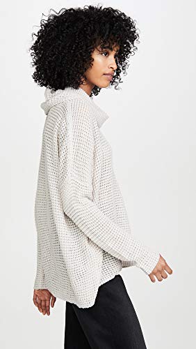 Jack By Bb Dakota Junior's Throw Waffle Stitch Cowl Neck With Split Back, Light Grey, Large #TOP3