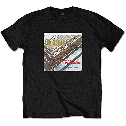 The Beatles Please Please Me Gold Black Officiel T-Shirt Hommes Unisexe (Small) - Les Beatles, Paul McCartney, John Lennon, RIngo Starr, George Harrison The Beatles Please Please Me Gold Black Officiel T-Shirt Hommes Unisexe (Small)