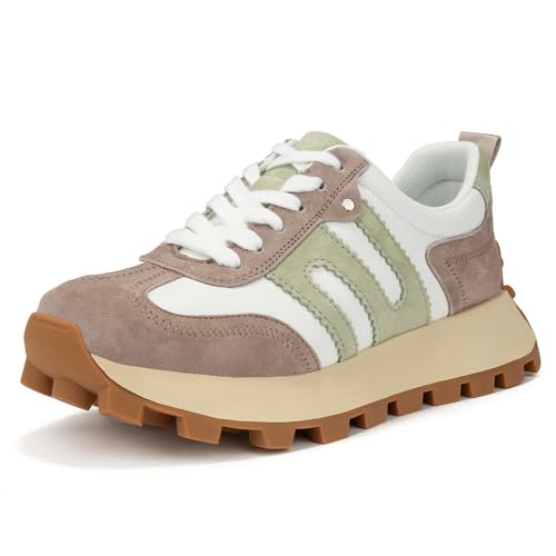 FILIPPO Platforma Sneakersy damskie skórzane – buty damskie typu sneakers skórzane – półbuty
