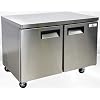cooler depot Commercial Under Counter Refrigerator with Worktop 2 doors 48 Inches Width 13 Cu. Ft. 2 Shelves Cold Table Stainless Steel 33°F~41°F 115V/60HZ-AUR-12376