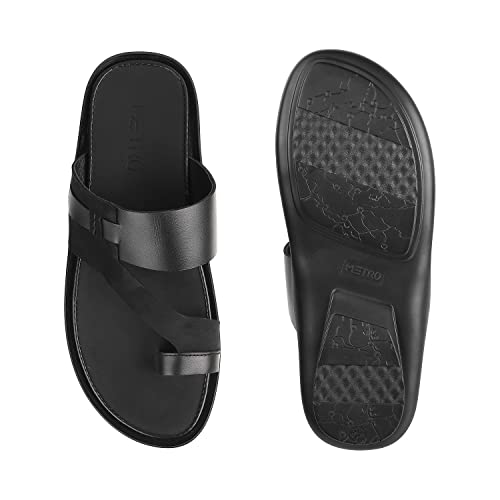 Metro Men Leather Thong Slipper | Chappal | Open Sandal