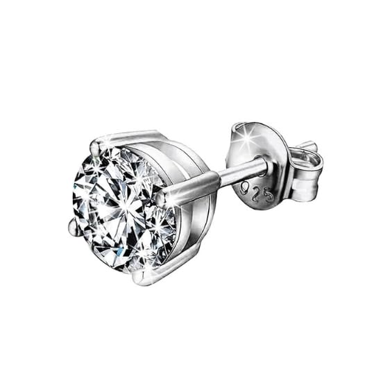 Single Piece Trillium Jewels Silver Solitaire Earrings | 92.5 Purity Sterling Silver | Round Brilliant Cubic Zirconia Studs In Prongs Setting For Stunning Shine | For Men And Boys RPS08 (8 MM) (B0D6WKG7W2) Amazon Price History, Amazon Price Tracker