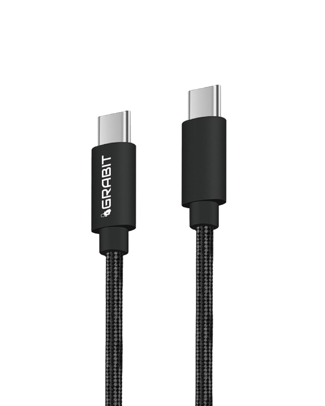 GRABIT Charging Cable Type-C to Type-C 60W Cable Fast & Durable Enjoy 60W fast charging with a 1.2m nylon braided cable, metallic connectors, and enhanced strain relief for durability.