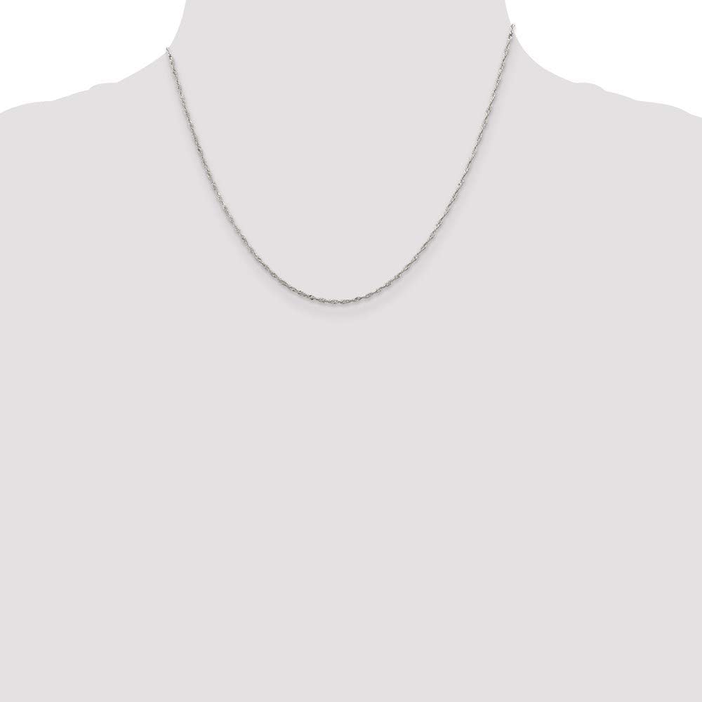 Chain Necklace White Sterling Silver Singapore 18 in 1.4 mm