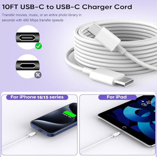 Image of Fast iPhone 17 Charger,20W Fast USB C Charging Block Wall Charger with Cord
