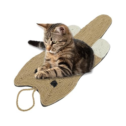 CAPASTEC Almohadilla Rascadora para Gatos con Patrón De Gatos Alfombra Rascadora Horizontal para Uso En Interiores Y Exteriores Protector De Muebles para Sofás De Pared 45X20cm Color Caqui - imagen 4