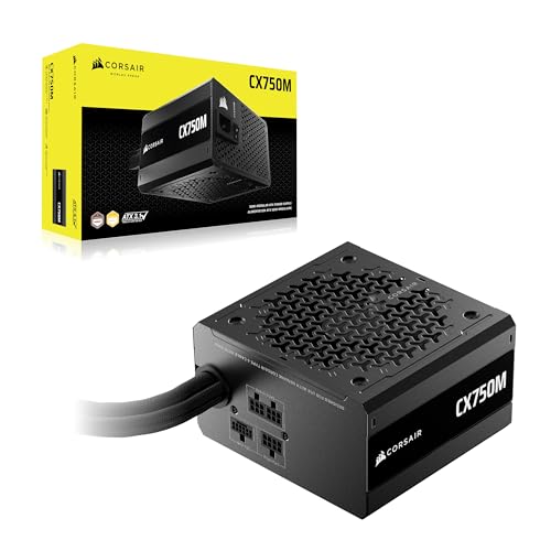 Image of CORSAIR CX-M Series, CX750M ATX 3.1 Cybenetics Bronze Semi-Modular Power Supply - Native 12V-2x6 Cable - ATX 3.1 & PCIe 5.1 - Low Noise - 105C Capacitors - 7-Year Warranty
