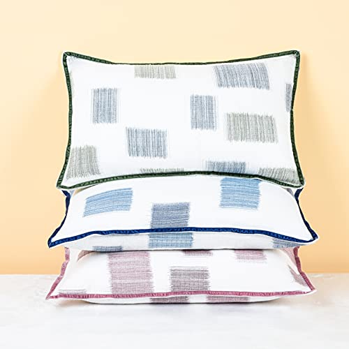 David's Home Buffalo Check Pillow Covers 12X20 Inches 2 Pack, Geometric Lumbar Pillowcases For Couch Sofa Living Room, Japandi Oblong Cushion Covers-Dark Olive Green #TOP5