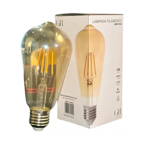 Kit 10 Lâmpada Led 4w Pera Decor St64 Bivolt Retro Vintage Great Home