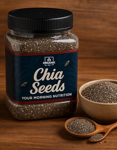 Image of Organic Box 100% Natural and Premium Raw Unroasted Chia Seeds - 500 Gram - Omega 3 and Fiber for Weight Loss - Diwali Gift Pack