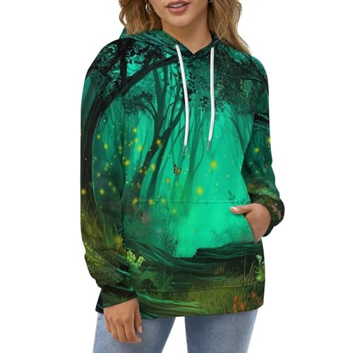 Sweat à capuche imprimé en 3D avec poches pull manches longues confortable - 2