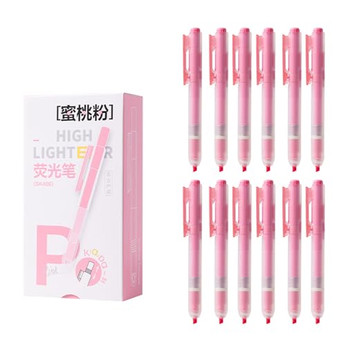 12Pcs Fluorescent Highlighters Smooth Glides Fluorescent Marker Pen for Book Annotation School Projects and Work Notes Fluoresce