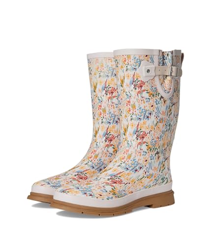 Western Chief Tall Rain Boot - Boots for Women - Round Toe - Adjustable Buckle - Rugged Rubber Lug Outsole Painted Garden 7 M