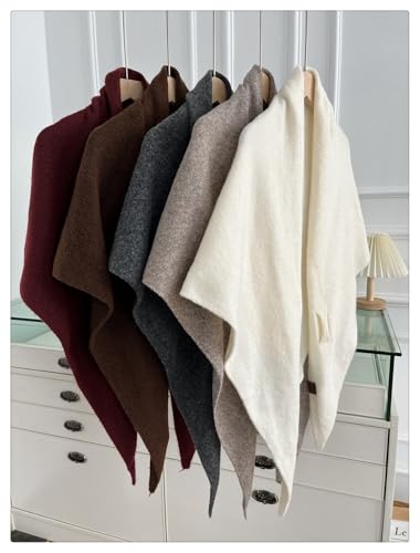 HYMIC Women Pashmina Shawl Wraps Knitted Shawls and Wraps Cardigan Cape Wool Cashmere Shoulder Top Sweater Shawl Scarf (Beige)