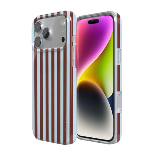 Casely iPhone 17 Pro Case | Sunday in Brooklyn | Chocolate Blue Stripes | Compatible with MagSafe | Classic Ultra Slim Design by Casely - Used condition - Image 2