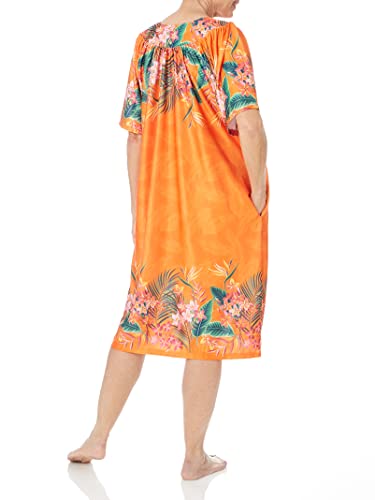 Image of AmeriMark Casual Women's Patio Muumuu House Dress Loose Comfortable Short Sleeve Sun Dress Lounger Gown Sleepwear for Ladies