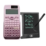 Contenu : 1 calculatrice scientifique rose (piles incluses) avec panneau d'écriture LCD de 4,4 pouces, 2 instructions.