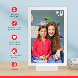 FRAMEO 10.1 Inch WiFi Digital Photo Frame with 5000mAh Battery,1280x800 HD IPS LCD Touch Screen,Auto-Rotate Portrait and Landscape,32GB Storage,Share Moments Instantly via Frameo App from Anywhere