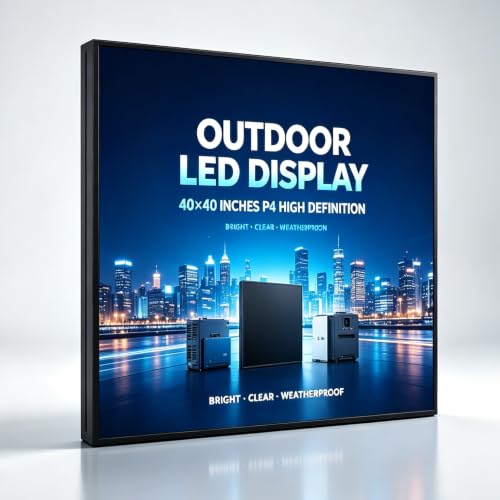 Image of P4 Outdoor Full‑Color LED Sign, 40 inch x 40 inch Digital Advertising Board, High‑Resolution Scrolling Display, USB & WiFi Control, Supports Custom Images & Video for Business Storefront