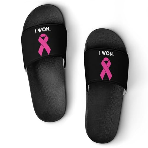 Survivor Breast Cancer Awareness House Sandals Non-Slip Bathroom Slippers Beach Summer Shoes for Men Women
