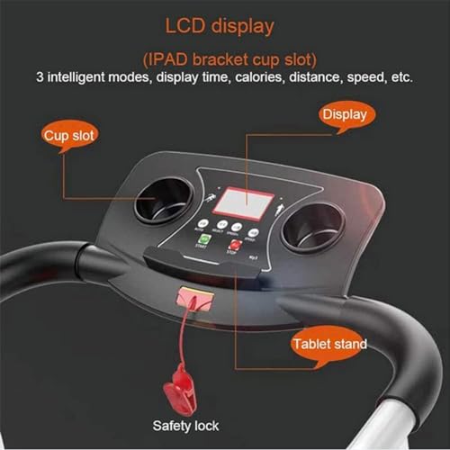 Image of 2-in-1 Folding Treadmill,Motorized Electric Walking Running Machine Large LCD Display for Elderly, Long Handrail for BalanceLightweight Under Desk Treadmill
