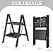HBTower 2 Step Ladder, 2 Step Ladder Folding Step Stool for Adults, Small Step Stool Foldable Closet Step Stool Lightweight for Home Kitchen, 330 lbs Capacity with Anti-Slip Wide Pedal, Black