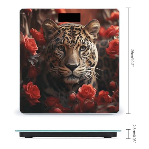 Báscula digital de baño con pantalla LCD y superficie de vidrio templado miniatura 2