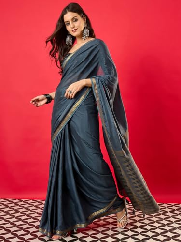 Image of AKHILAM Women's Kanjivaram Woven Soft Silk Saree With Blouse Piece