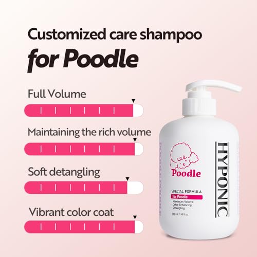 HYPONIC Shampoo for Poodle - Hypoallergenes, rassespezifisches Shampoo für Pudel für weiches Volumen, EIN mit Feuchtigkeit versorgtes Fell und lebendige Farbe