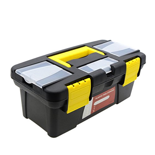 Plastic Tool Box With Handle,Saim Small Toolbox Portable Organizer Compartment For Home,Craftsman And Garage,Multi-Purpose Box #TOP5