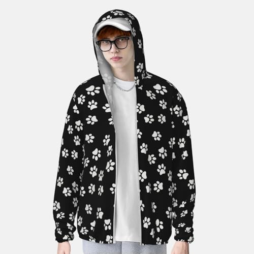 Unisex Sun Protection Hoodie Animal paw Print Printed UV Shirt Full Zip Jacket Hiking for Women Men2