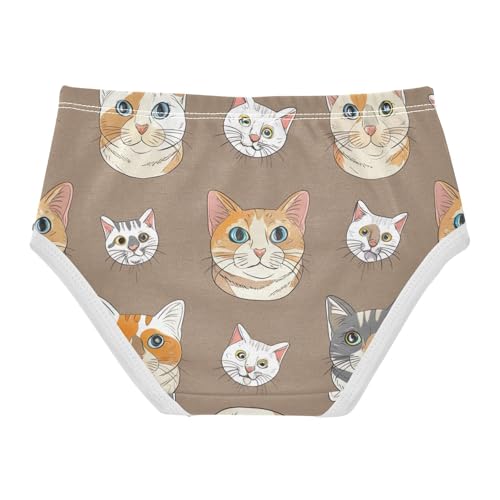 Cute Cartoon Cats Brown Little Girl Panties Girls Underwear Toddlers Cotton Pattern Undies Kids Briefs 2t2