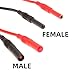 MELIFE 2PCS Meter Test Lead Extension Male to Female Connector, 4mm Banana Plug to Jack Heavy Duty Silicone Wires, 14AWG Multimeter Leads Probes Adapter