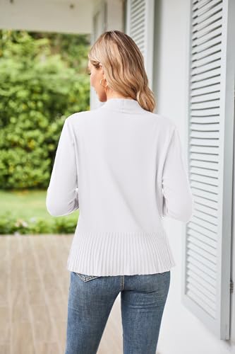 GRACE KARIN Women's Casual Draped Open Front Cropped Cardigan Long Sleeve Sweater Peplum Knit Outwear - Image 5