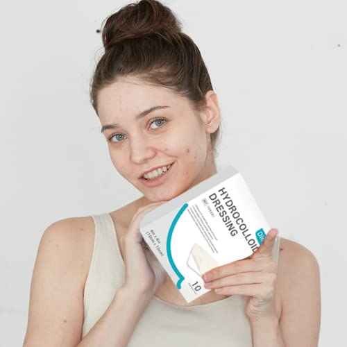 Dimora Hydrocolloid Wound Dressing, 10 Pack Ultra Thin 4" X 4" Large Patch Bandages With Self-Adhesive, Fast Healing For Bedsore, Burn, Blister, Acne Care, Sterile And Waterproof #TOP3