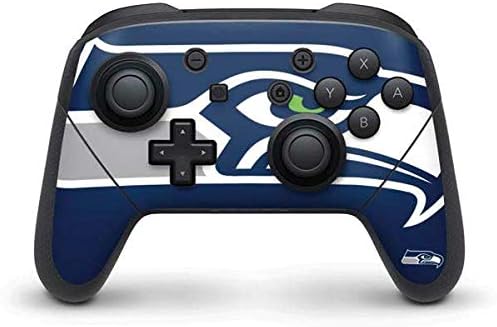 Skinit Decal Gaming Skin Compatible with Nintendo Switch Pro Controller - Officially Licensed NFL Seattle Seahawks Zone Block Design