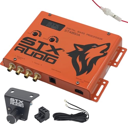 STX Audio STX851A Digital Bass Processor - Dash Mount Remote Control, Adjustable Sweep & Wide Bass Controls, 133dB SNR, Balanced RCA Inputs - Car Audio Enhancement