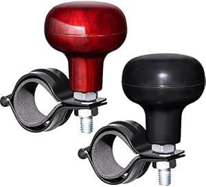 2 Pieces Steering Wheel Knob Spinner Suicide Knobs Steering Wheel 360 Degrees Rotation Tractor Accessories for Cars, Trucks, Tractors, Boats, Golf Carts (Black and Brown)