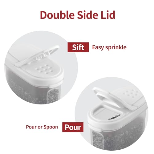 Image of Signoraware Sprinkles N Spice Container with Lid (120mlx4 + 280mlx4 | Set of 8 | White)