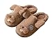 Perferct Pantoufles Chauffantes-Pantoufles Confortables pour Homme - en Peluche Douce-pour IntéRieur ExtéRieur-Pantoufles De Vache Pantoufles d'animaux DrôLes Pantoufles pour Femmes,Brun,37/38 UE