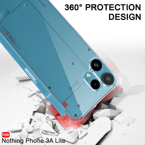 Image of TheGiftKart Crystal Clear Back Cover Case for Nothing Phone 3a Lite 5G | 360 Degree Protection | Shock Proof Design | Transparent Back Cover for Nothing Phone 3a Lite 5G (PC & TPU, Transparent Bumper)