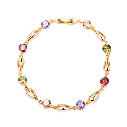 YAZILIND plaqué Or Bracelet Mode Goutte d'eau Jolie Zircon pour Les Femmes (Couleur)