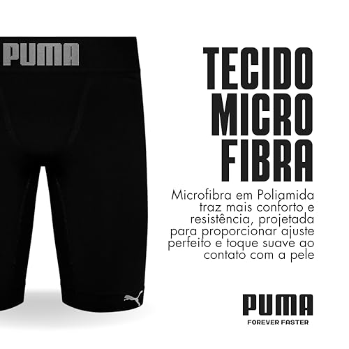 PUMA Kit 2 Bermudas Longa Boxer Elástico 40MM Masculino Adulto, 2 Preto, M